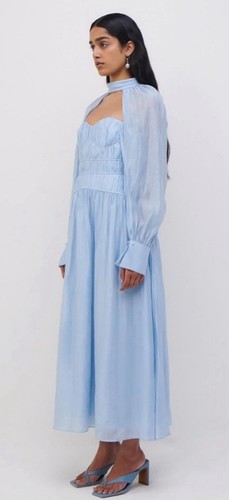 Simkhai Jayana Pleated Dress Light Blue Cove Size 8 BNWT - Picture 2 of 15