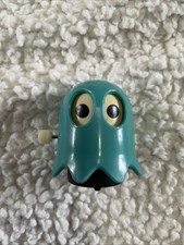 Vintage Pac Man Blue Ghost Inky Wind-Up TOMY Bally/Midway funziona vedi video