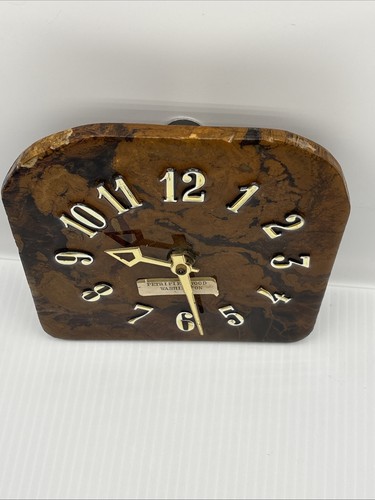 Petrified Wood Quartz Clock Washington State Roch-Tok Japan 6” Natural Stone - Picture 6 of 9