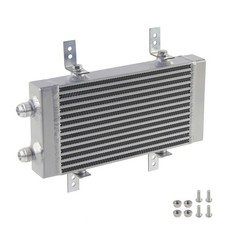 Universeller Dualer Pass Kleine Bar und Platte Ölkühler 9.5 "x5.5"x1.58 " Silber