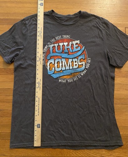 Luke Combs T-Shirt - "What You See Is What You Get" Size Large Gray - Picture 4 of 7
