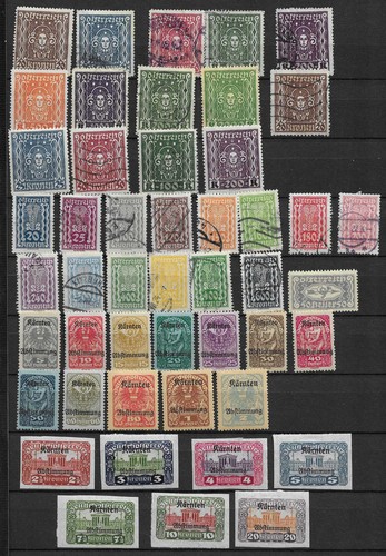 Austria 1919-1922 lot used and MH stamps incl Karnten and Hochwasser - Picture 5 of 5