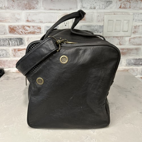 Vintage 90er Converse Seesack Fitness Reisetasche Gepäck Handgepäck schwarz Leder? 20x10" - Bild 7 von 21