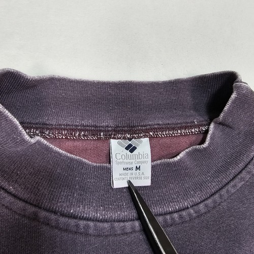 Vtg Columbia Colorblock Sweatshirt Mens M Grandpa Elbow Patches Oversized USA - Picture 5 of 13
