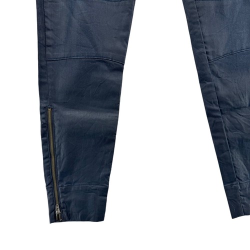 Habitual Addison Moto Skinny Jeans Womens Dark Teal Waxed Denim Size 30 - Picture 13 of 14