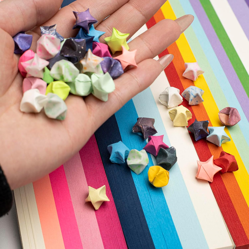 540 Sheets Star Origami Paper Assortment Color Star Paper Strip Origami Stars Pa - Picture 3 of 5
