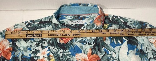 Tommy Bahama Linen Blend Mens XL 52 Chest Floral Shirt Hawaiian Long Sleeve - Picture 13 of 22