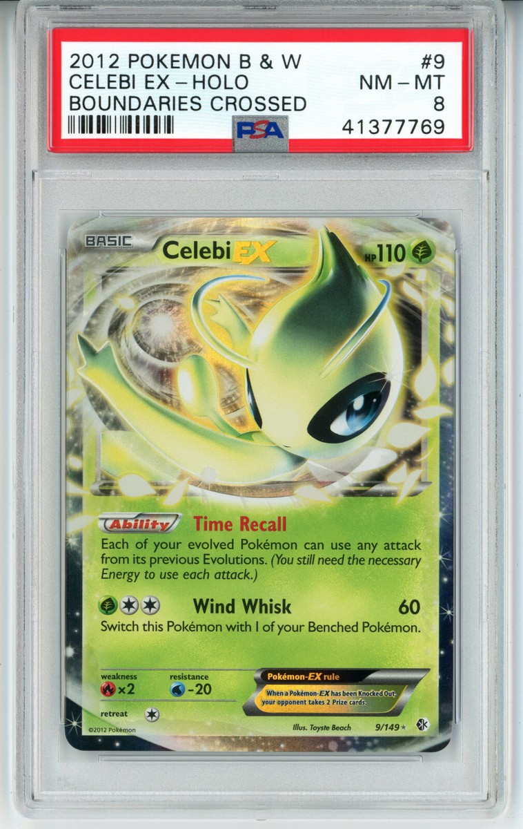 2012 POKEMON BOUNDARIES CROSSED CELEBI EX #9 HOLO FOIL PSA 8