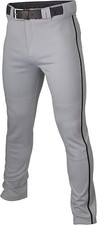 Easton Youth Rival Piped Baseball/Softball Pants wBack Pocket, Gray/Black, Small