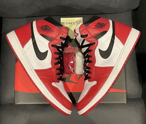Air Jordan Retro 1 High OG Chicago 2015 Off-White Red Banned Bred Toe 1985 Nike - Picture 3 of 12