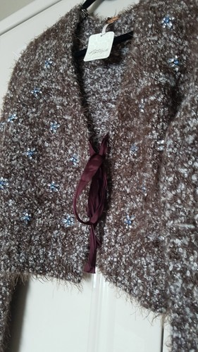 Free People Twinkle Cropped Cardi in Hot Fudge Combo - MEDIUM - BNWT - RRP £188 - Picture 10 of 13