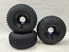 Honda ATC 70 DWT Black Front and Rear Wheels Rims Sunf A011  Trails XC Tires 16"