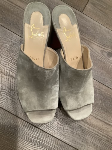 christian louboutin Plateau Chunky Wildleder Grau Heels 38,5 - Bild 3 von 15