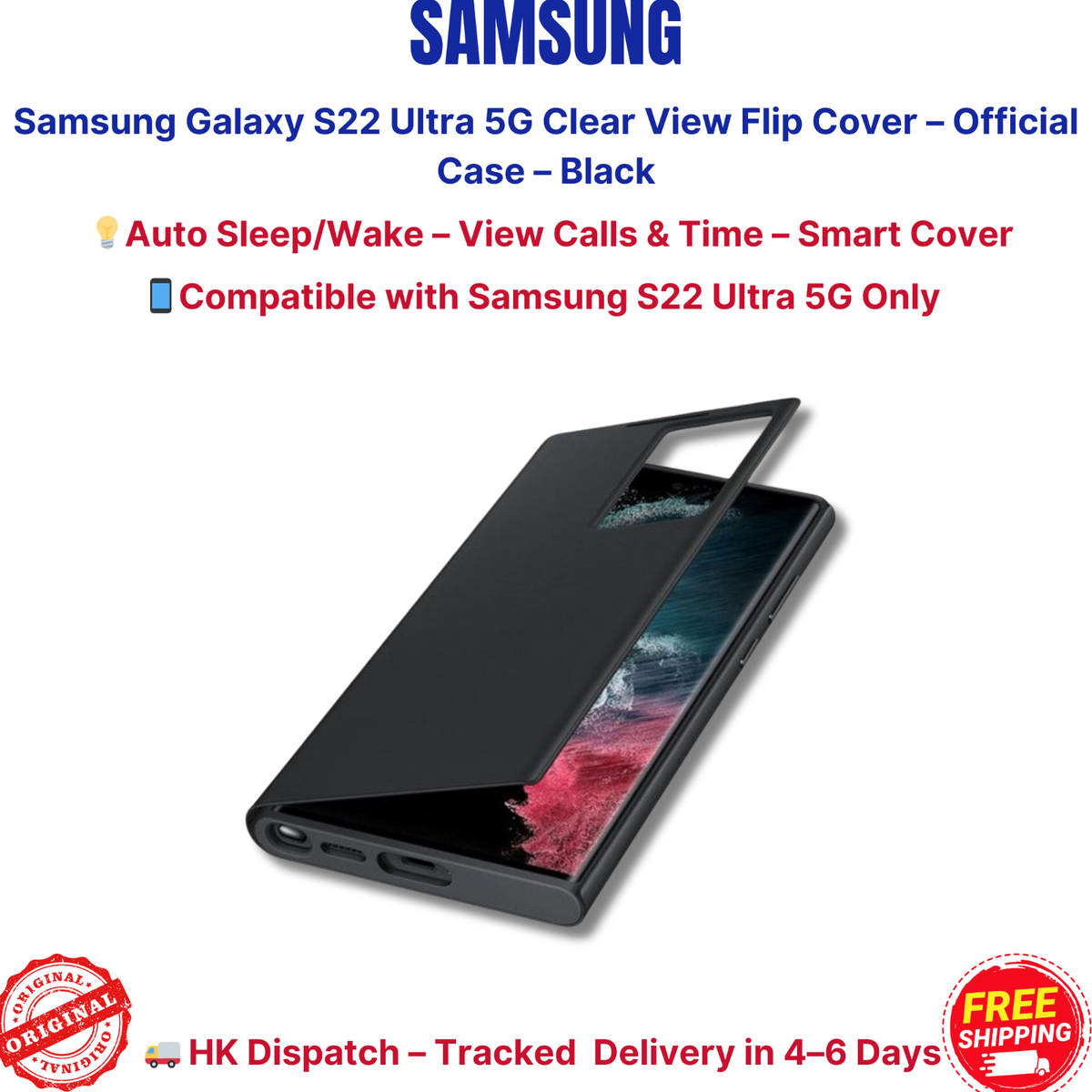 Galaxy S22 Ultra S View Flip Cover Samsung S22 Clear View Wallet