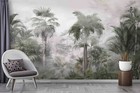 3D Tropical Jungle Misty Trees Wallpaper Wall Mural Peel and Stick Wallpaper 274