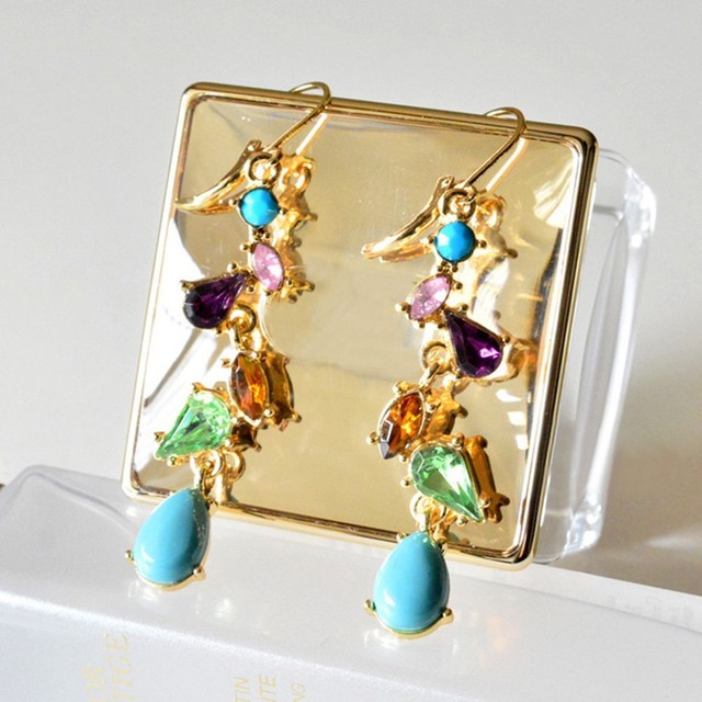Earring Gem Elegant For Long Alloy Fashion Earrings Multicolor Earring Gem Elegant For Long Alloy Fashion Earrings Multicolor Crystal Jewelry