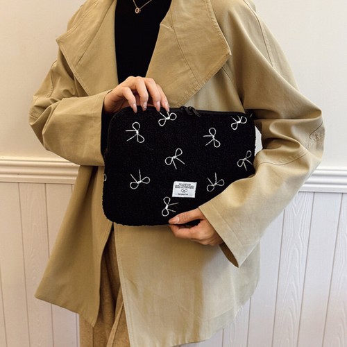 Women Bowknot Butterfly Laptop Computer Sleeve Bag For Macbook For Lenovo - Afbeelding 2 van 16