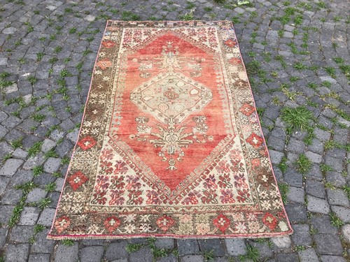 Handmade Rug Turkish Area Rug Vintage Rug Oushak Rug Antique Rug Bohemian Rug - Picture 4 of 10