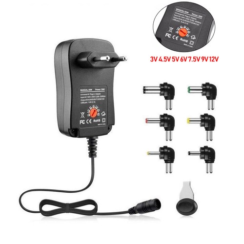 US/EU/UK Adjustable AC Multi-function Power Supply USB Adapter USB DC3-12V 30W - Picture 3 of 8