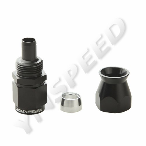 6AN AN6 AN-6 Straight PTFE Swivel Fuel Line Hose End Fittings Adaptor Black - Picture 4 of 8