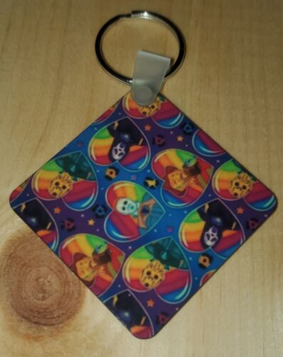 Cute Horror Keychain Lisa Frank Vibes Halloween Scream Freddy Krueger Jason Girl - Picture 2 of 5
