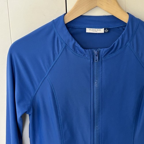 Cabana Life Full Zip Jacket Size Small Royal Blue Pockets Beach Outdoor Active * - Picture 2 of 8