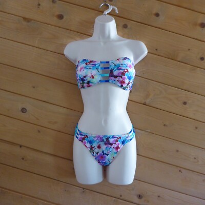 TEZENIS Blue Floral Bikini Sets Lot Swimwear Swim Suit Padded Top Beach NWT