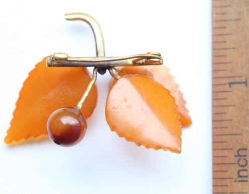 Amber Baltic Vintage Leaf Brooch 4.4 gram 波羅的海琥珀 - Picture 3 of 7