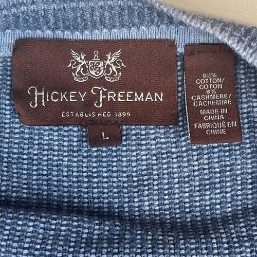 Hickey Freemen Women Blue Sweatshirt Cashmere Blend Large Preppy Classic Bolo - Picture 2 of 6