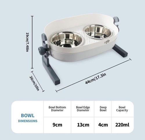 Adjustable Cat Feeding Station Elevated Bowls for Messy Eaters! - Picture 3 of 6