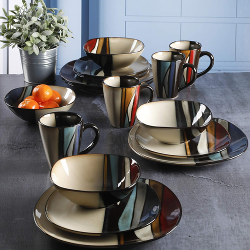 Althea Reactive Dinnerware Set, Teal, Service for 4 (16Pcs) - Picture 6 of 12