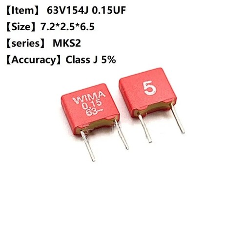 5Pcs WIMA FKP2/MKS2 101/221/331/102/682/103/223/333/225 100V/63V Film capacitor - Picture 24 of 28