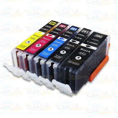 5PK PGI-280 CLI-281 XXL Ink for Canon Pixma TR7520 TR8520 TS6120 TS8120 TS9120