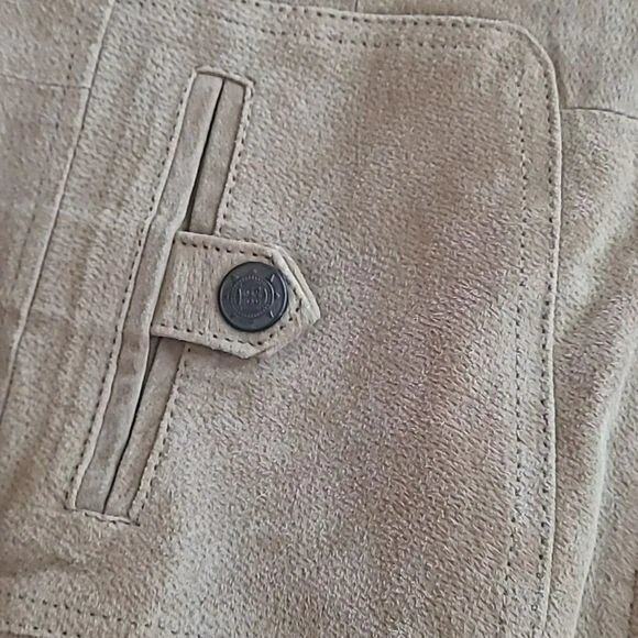 Ruff Hewn Tan Suede Leather Jacket size M - Image 3 of 4