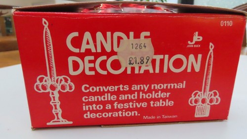 WOW Vintage Candle Decoration...Christmas...In Original Box ..Red Baubles - Picture 4 of 6