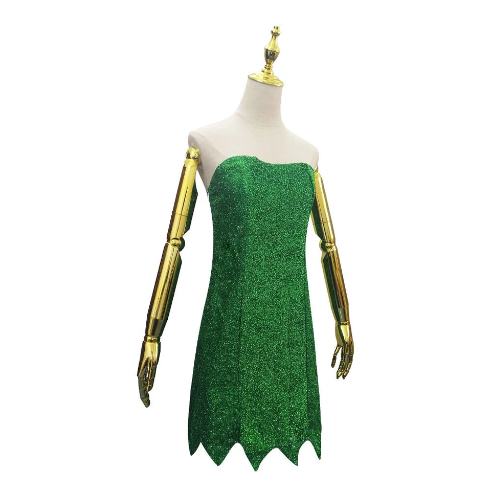 Disfraz de Campanilla Cosplay Pixie Hada Verde Vestido Conjunto Foto 2 de 4