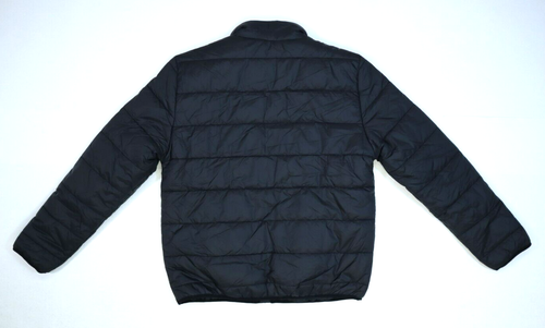 True Religion Metallic Logo Puffer Jacket Full Zip Jet Black Light Padded Mens M - Picture 5 of 12
