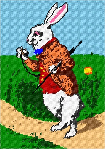 Alice im Wunderland Kaninchen Nadelspitzen-Set oder Leinwand - Bild 1 von 4