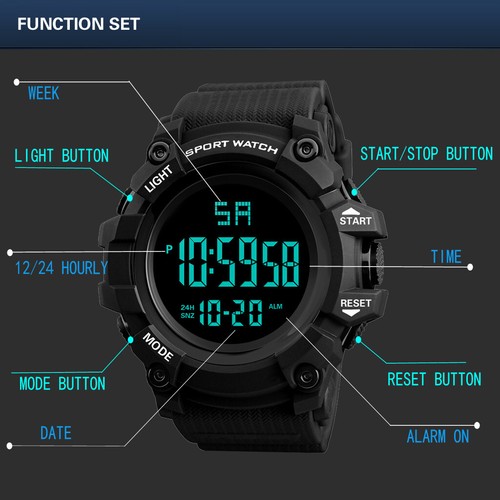 Luxus Männer Analog Digital Outdoor Uhr Militär Sport LED Wasserdichte Uhr - Bild 7 von 30