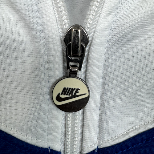 Nike Jacket Boy L Blue White Colorblok Logo Zip UP Pockets Active Sporty Casual - Picture 5 of 18