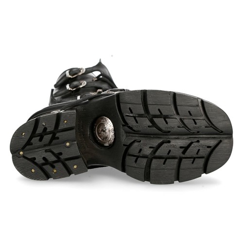New Rock 373-S33 Mujer Negro 100% Cuero Gótico Punk Emo Rock Botas Estilo Motero - Imagen 7 de 8