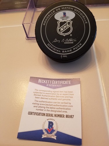 ROBBY FABBRI signed BLUES official game puck BECKETT COA RED WINGS - Picture 2 of 2