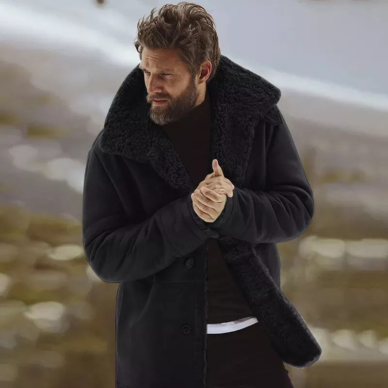 Sheepskin lined best sale coat