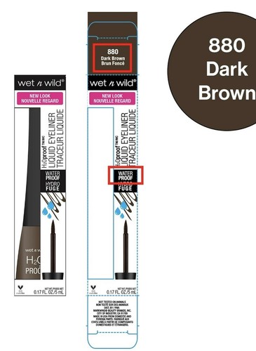 Wet n Wild  H2O PROOF liquid Eyeliner, 880 Dark Brown, NIB, FAST SHIP! - Picture 6 of 6