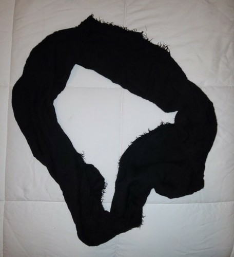 Women's black infinity scarf with fringe one size  - Picture 1 of 5