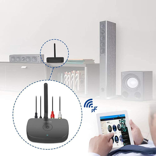 BE-RCA Récepteur de Musique Bluetooth Longue Portée, Adaptateur Audio Sans Fil pour Spe Filaire - Photo 6/12