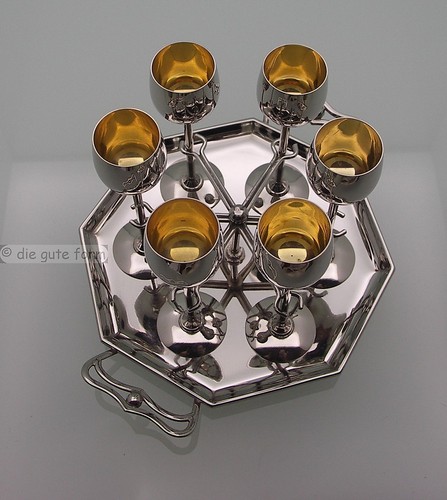 WMF -- JUEGO DE LICOR -- ESTILO JUVENIL marca de avestruz ~ 1905 -- excelente DISEÑO - ¡Excelente ESTADO!! - Imagen 5 de 9