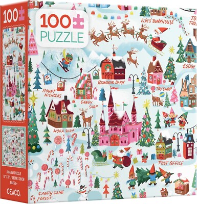 Holiday, ''Santa's City Map'' 100 Piece Jigsaw Puzzle, 15'' x 11'', New