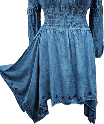 Tunic Blouse Long Sleeve Medieval Renaissance Slimming One Size 8 10 12 16 18 20 - Picture 43 of 44