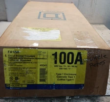 NEW SQUARE D FA100F 100 AMP 600 VAC CIRCUIT BREAKER ENCLOSURE NEMA TYPE 1